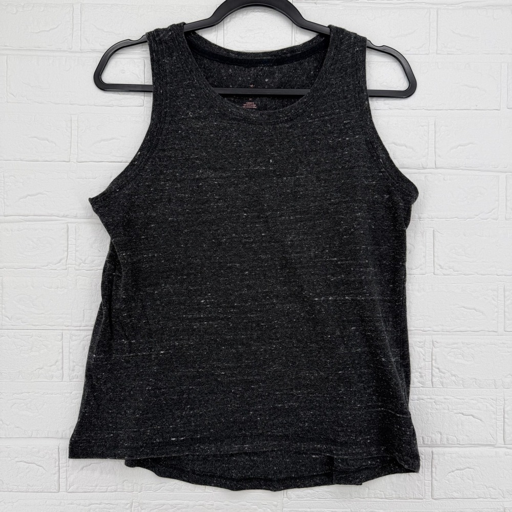 Danskin Tank Top Womens M Charcoal Gray Space Dye Sleeveless Activewear 1495619